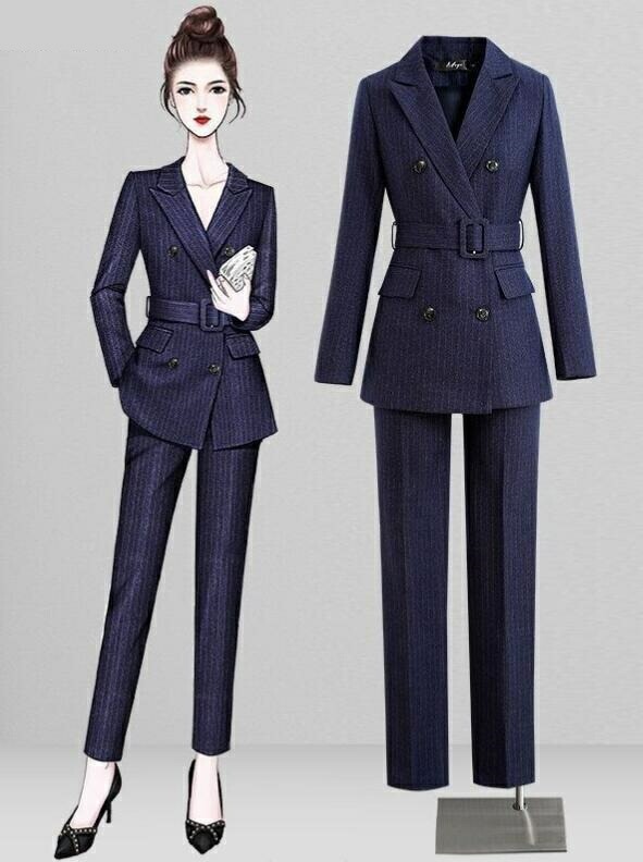 ストライプ 通勤 OL レディーススーツ 大人気 カジュアルスーツ 2点セット「上着+パンツ」 女性 ビジネススーツ 結婚式 リクルートスーツ 制服 フォーマル 着痩せ 20代30代40代 司会 宴会