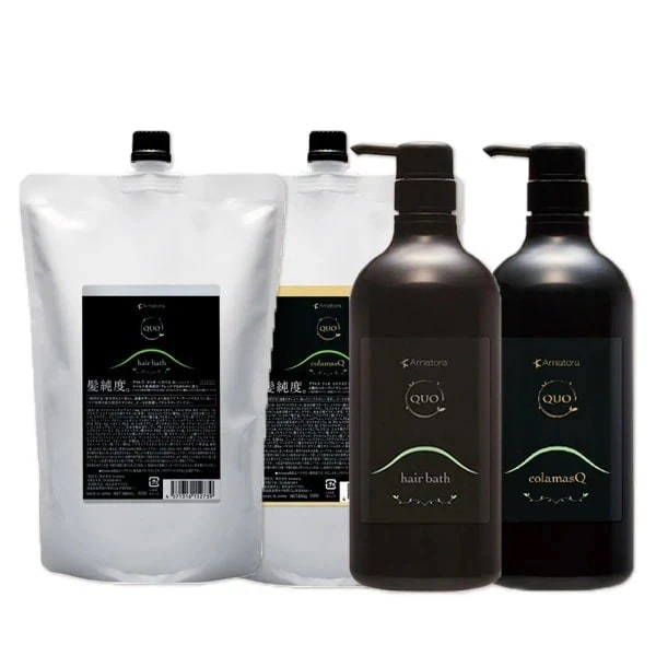 クゥオ ヘアバス(シャンプー)H 850mL + コラマスク C 850g ポンプ&ボトル付き セット