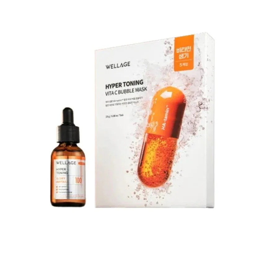 [25SS/New]ハイパートーニング グロイアンプル 30ml+ハイパートーニング ビタ シー バブルマスク 5枚 2種セット 4,748円