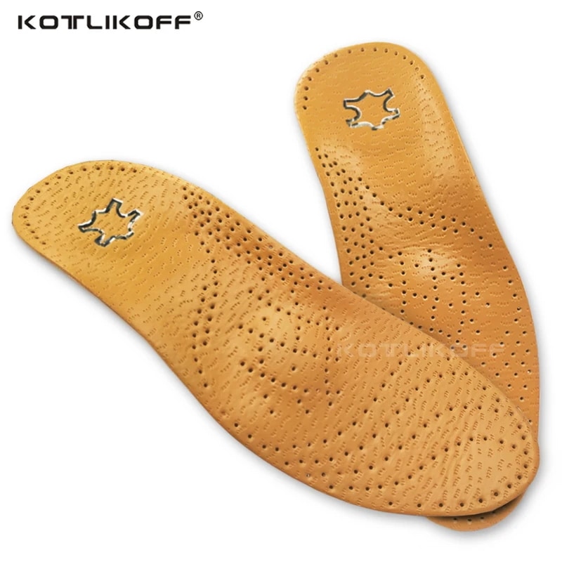 Kotlikoff-男性と女性のための革製インソール,25mmシリコン扁平足サポート用の高品質インソール