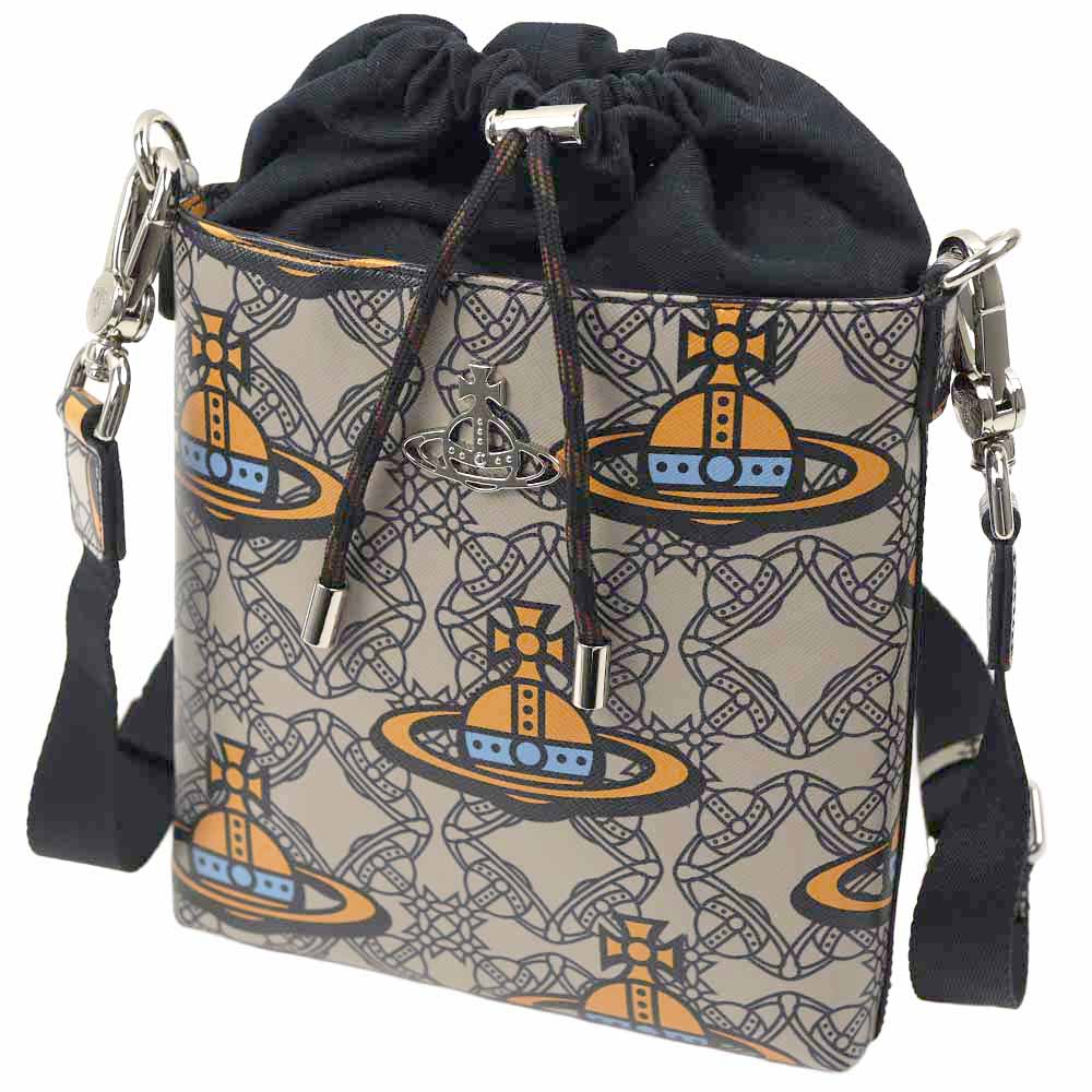 ヴィヴィアンウエストウッド ショルダーバッグ レディース Vivienne Westwood KENT DRAWSTRING CROSSBODY ORBMANIA PRINT 52040037-421