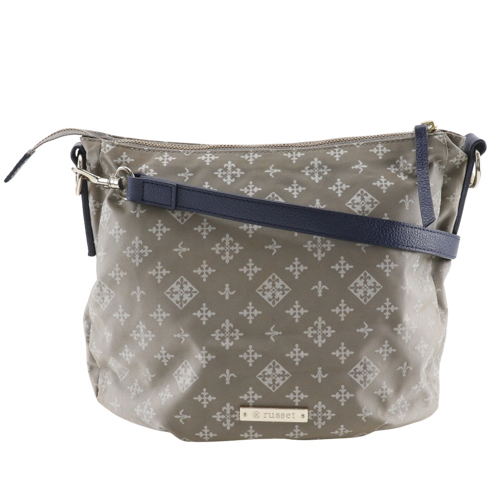 百合紋章 ショルダーバッグ ナイロン レザー グレー レディース 中古品 7,392円