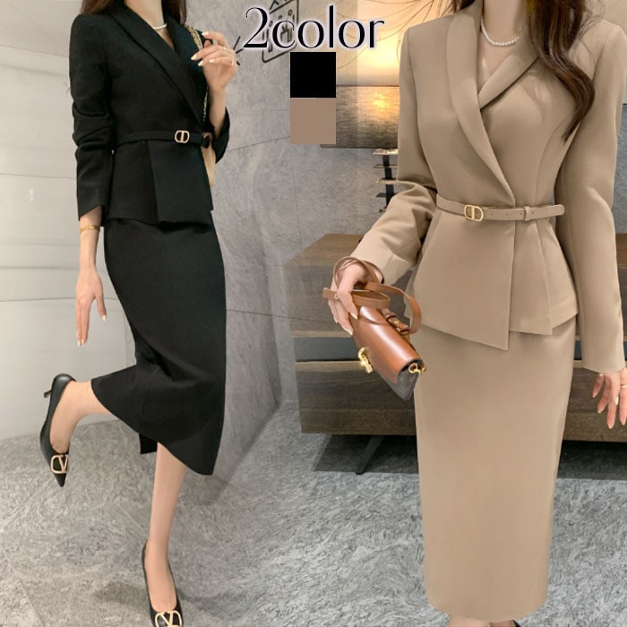 セットアップ レディース 秋冬 ペプラム 結婚式 スーツ 二次会