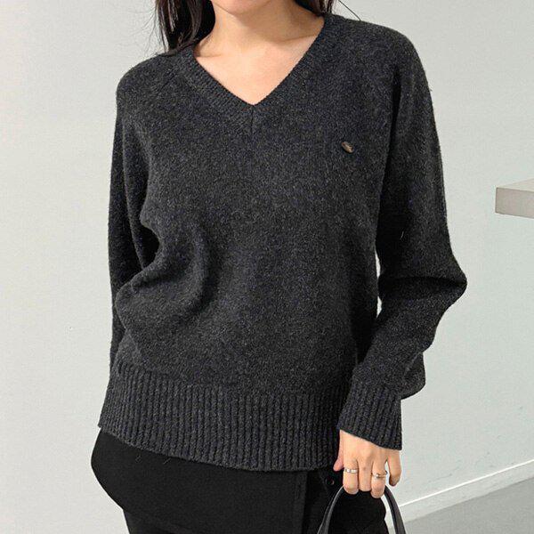 （KN）ピーターパンペンダントVネックニットティー 冬の女性ニットティー