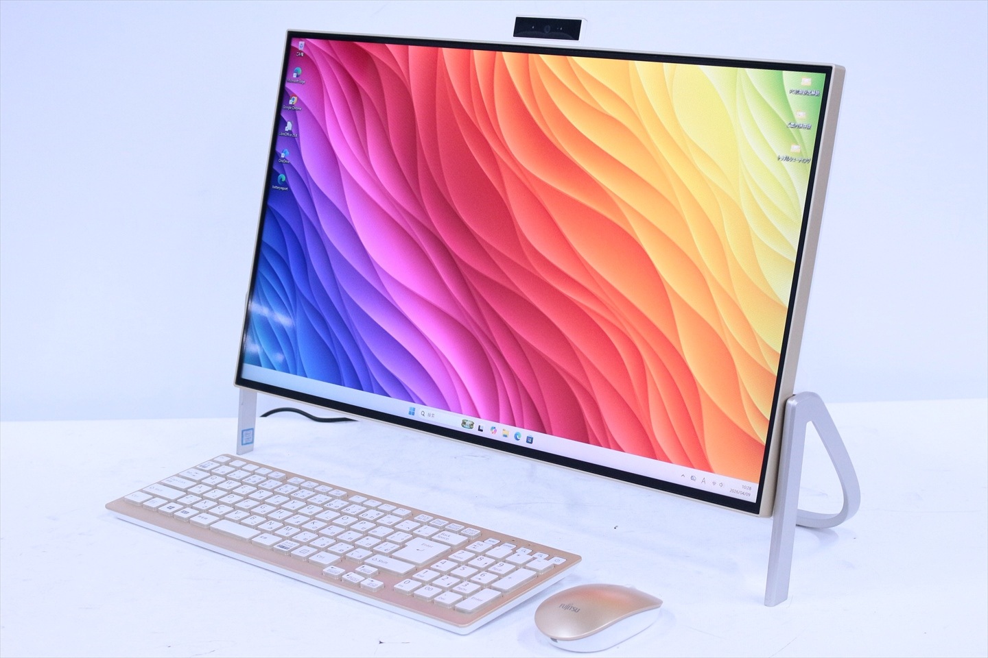 即配 良品 ゴールドxホワイト パワフルCorei7 ESPRIMO FH77/C2 i7-7700HQ 8G 256G+1.0TB 23.8FHD Blu-ray Office AAA評価