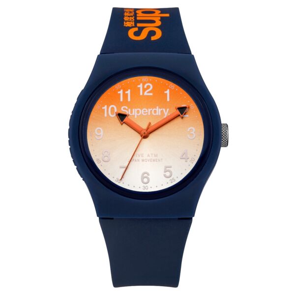 その他 ファッション腕時計 Superdry Unisex 3 Hands Dark Blue Silicone Strap Watch SYG198UO