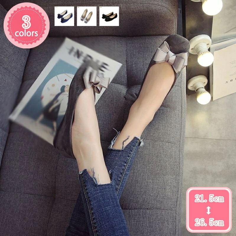 1000円OFFクーポン バレエシューズ パンプス 痛くない 滑り止め フラットシューズ スリッポン ローヒール スクエアトゥ 蝶結び レディース 大きいサイズ 小さいサイズ フォーマル 結婚式 春 11,801円