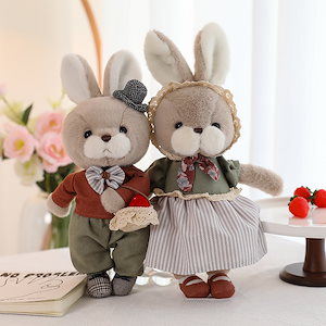 2024韓国の新しい萌え寵玩具のぬいぐるみ小熊小兎人形のカップル人形の誕生日プレゼント