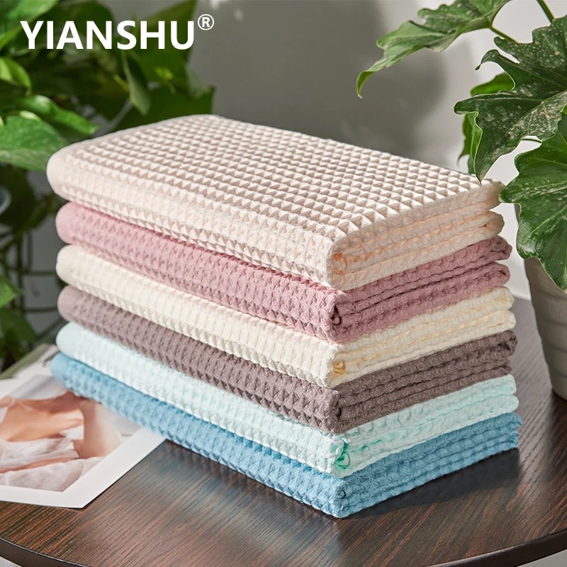 2/4 個綿 100% バスタオルセット大人子供用高品質ワッフルタオルソフト高吸収性ホームバスルーム手ぬぐい