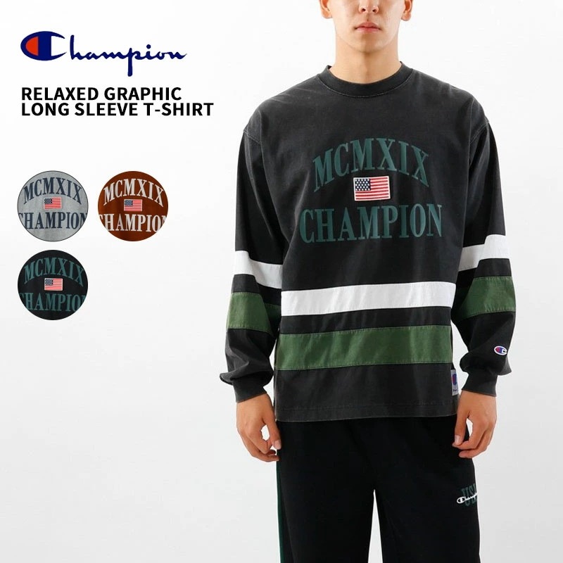 チャンピオン メンズ 長袖Tシャツ Champion リラックス グラフィック 長袖Tシャツ ヴィンテージ ロングTシャツ トップス C3-C411 6,376円
