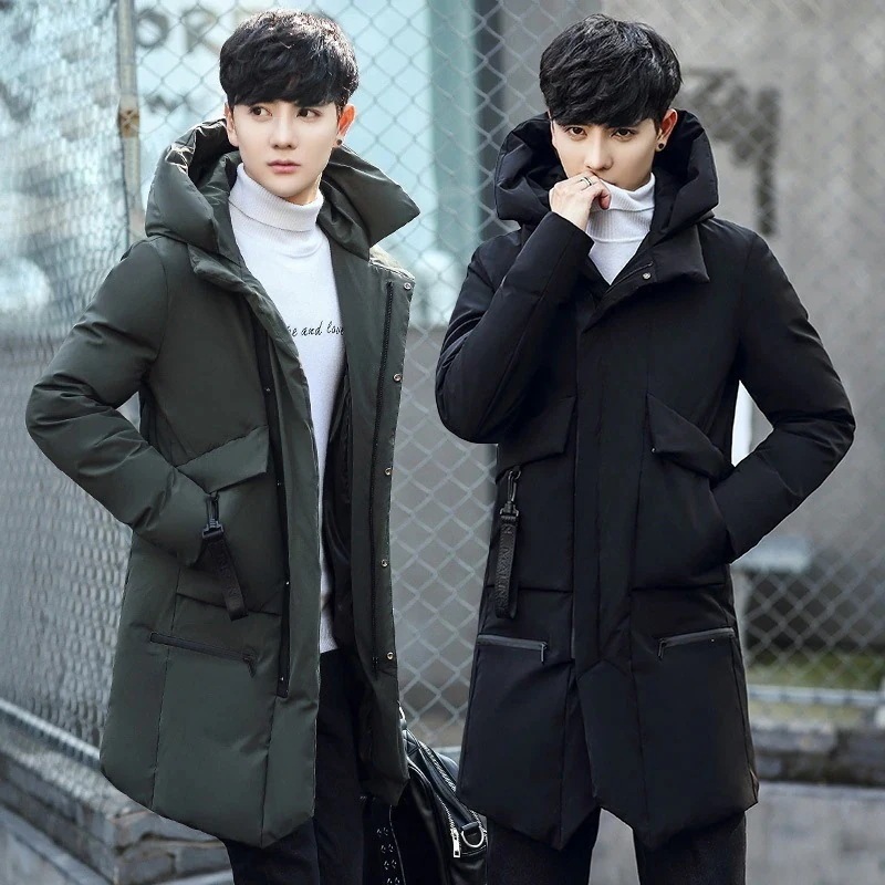 【幸運】ダウンコート メンズ ダウンジャケット ロング丈 黒 緑 韓国 スリム ダウン コート メンズ アウター 厚手 おしゃれ 暖かい2