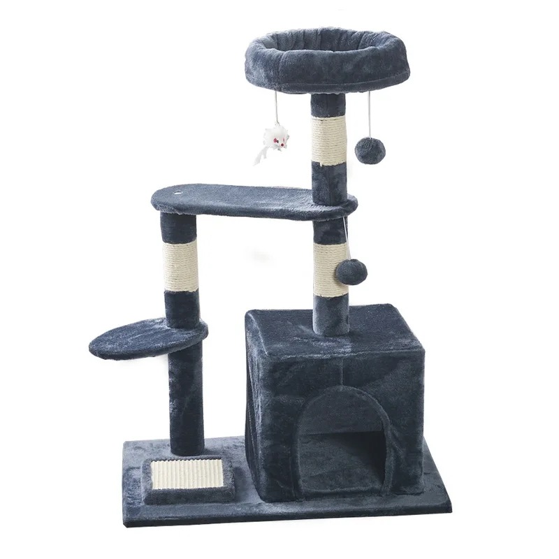 Uvr-猫ユニバーサルラック猫の巣グラフボードクライミング列オールシーズンのおもちゃ用の統合クライミングフレーム Dark blue