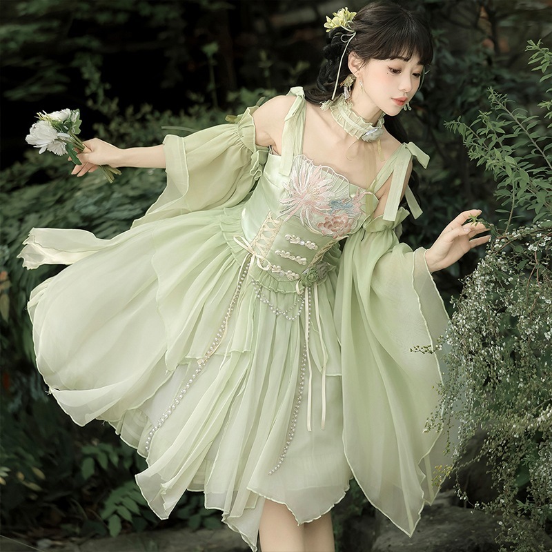 正規品清華露lolita韓国ロリータcos要素ワンピース夏仙気