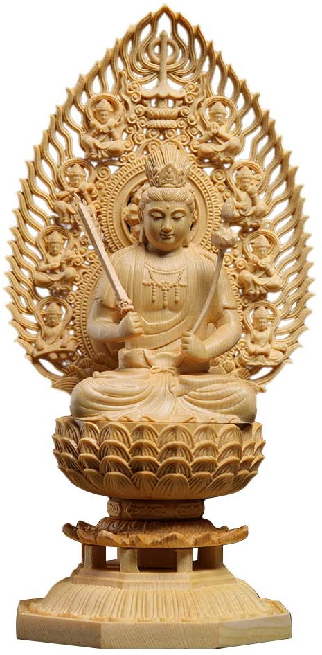 仏像 虚空蔵菩薩像 檜木 木彫 仏具 (約)高28cm×幅12cm×奥行12cm 仏像 虚空蔵菩薩像 虚空蔵菩薩 檜木 木彫 仏具 (約)高28cm幅12cm