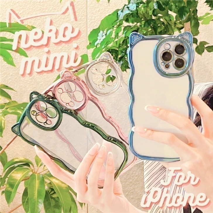 iPhone ネコ ケース 猫 みみ ネコミミ 可愛い 耳付き iPhone16 16Pro 15Pro 15 14 14Pro 13 13Pro 12Pro 12 11 XR XS iPhone