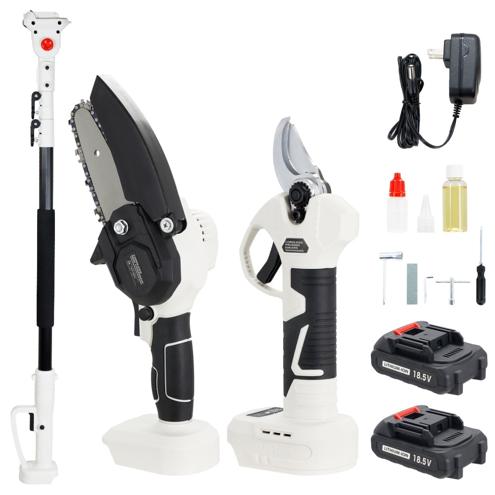 電動チェンソー 剪定はさみ 4way 2way 200cm 伸縮ポール バッテリー付き 18.5v ######
