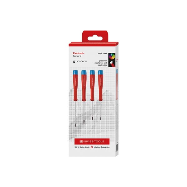 PB SWISS TOOLS ピービースイスツールズ 4本組 早回シハンドルヘッド 精密ヘクスローブドライバーセット ペーパーボックス入 8627.CBB