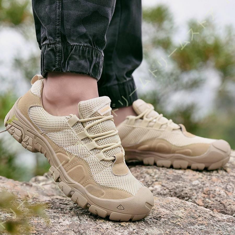 アウトドア ハイキングシューズ メンズ つま先保護 トレッキングシューズ 防水 滑り止め 登山靴 大きいサイズ ローカット 軽量 通気 ウォーキングシューズ