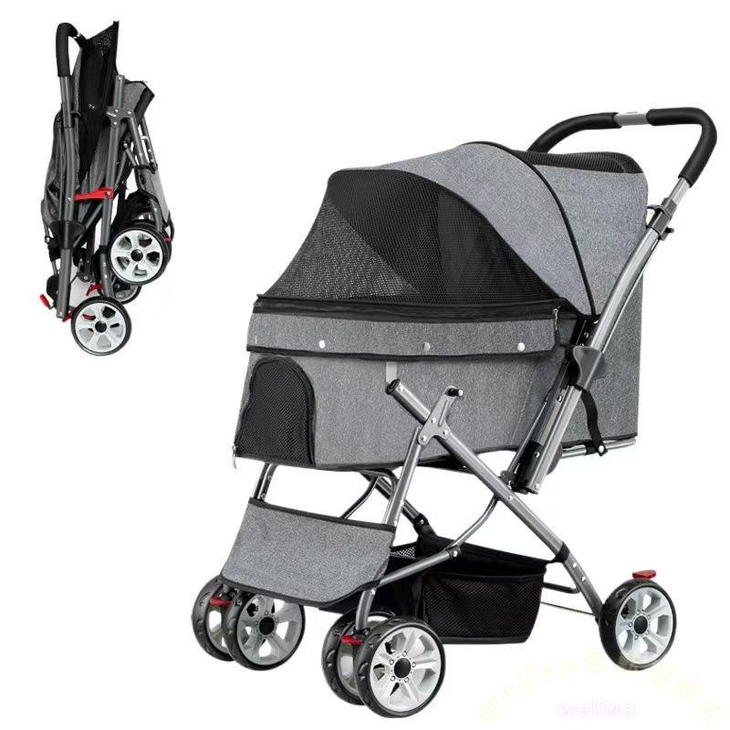 ペットカート対面式折りたたみ 多頭中型小型猫犬2wayWelina（株）軽量組立簡単工具不要 介護ドッグバギー9色 ペット用品散歩