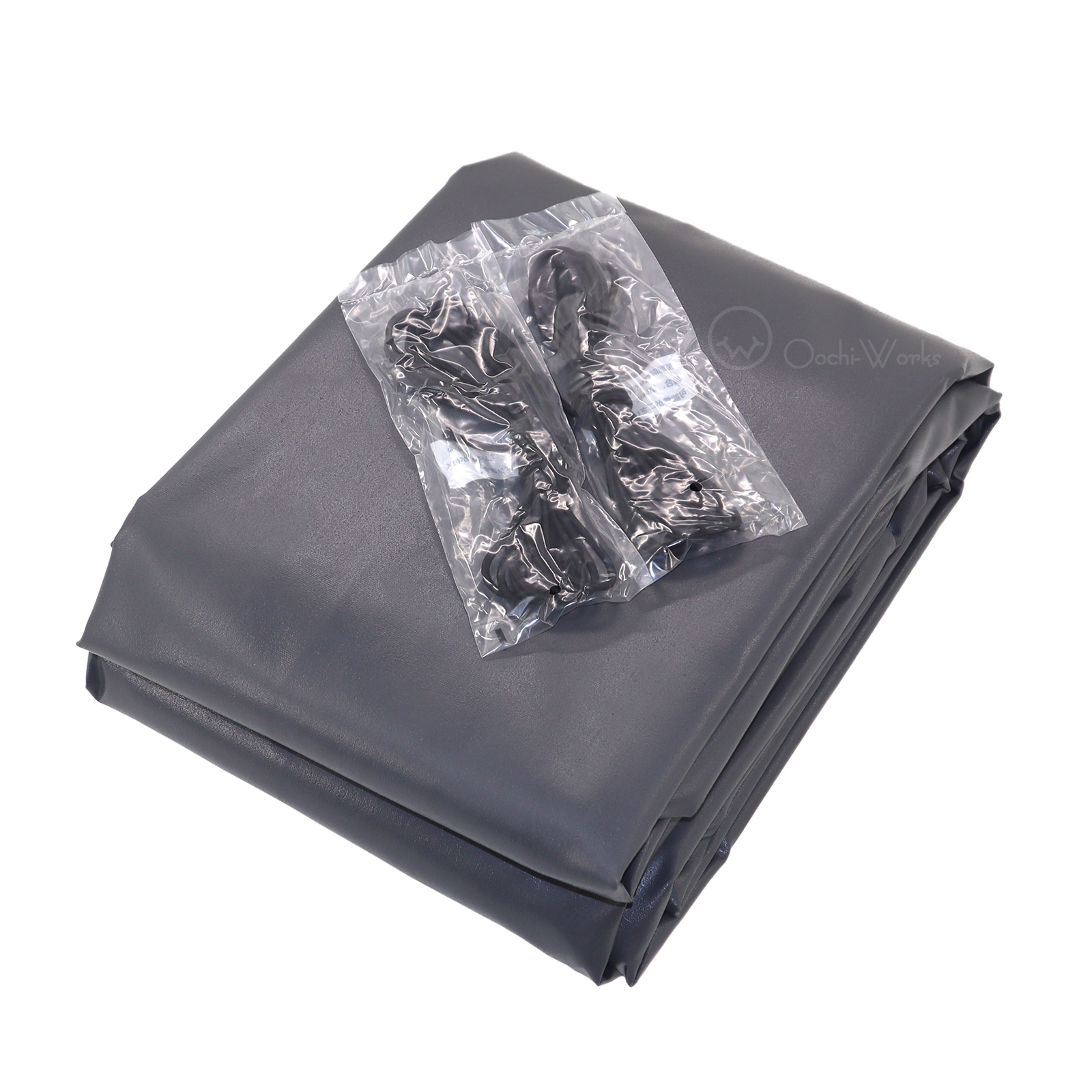 トラックシート グレー 4号 2.66ｍｘ4.6m コードゴム4ｍ×2本付き エステル帆布 2tロングトラック 荷台カバー