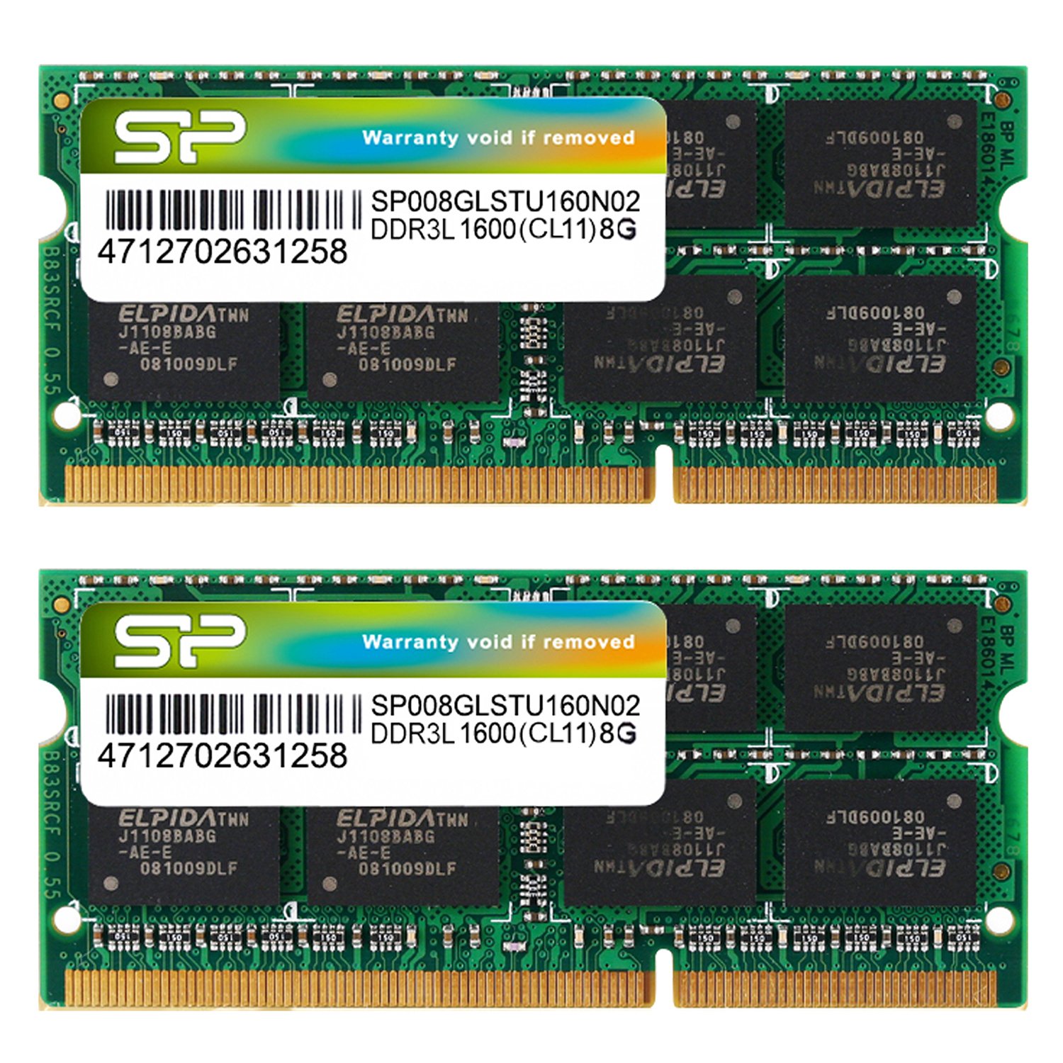 シリコンパワー ノートPC用メモリ 1.35V (低電圧) DDR3L 1600 PC3L-12800 8GB2枚 204Pin Mac 対応 SP016GLSTU160N22