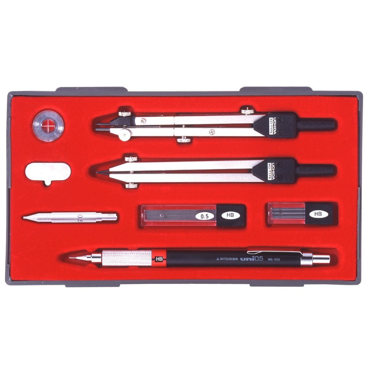 ウチダ KD型製図器 SEセット 『SE10品組 鉛筆製図セット』 010-0004 設計製図用品