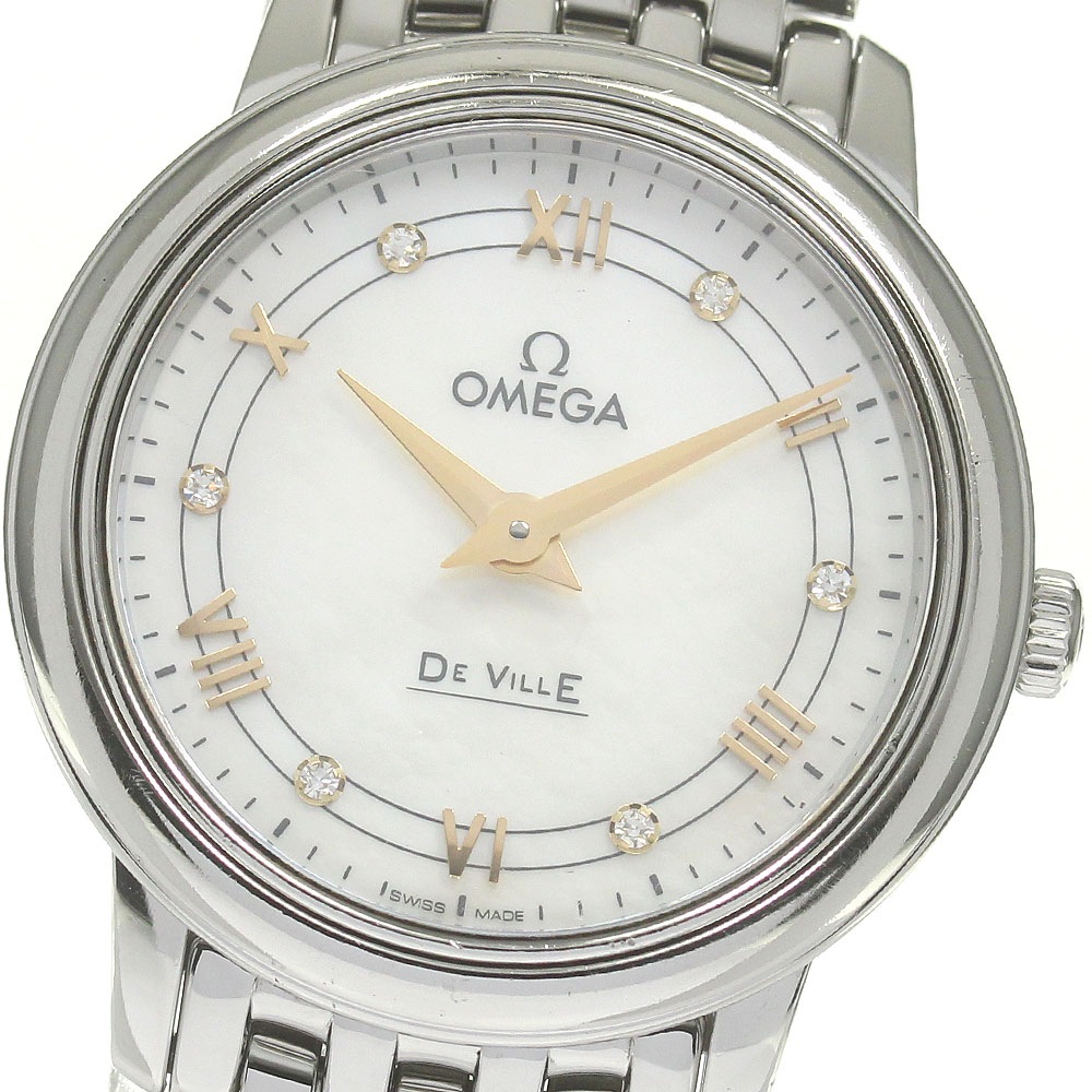 オメガ OMEGA 424.10.27.60.55.001 デビル プレステージ 6Pダイヤ クォーツ レディース _836038【中古】