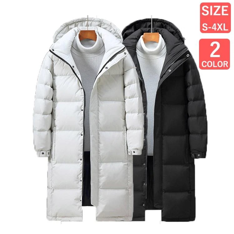 ダウン コート メンズ ロング丈 ダウンジャケット 無地 防寒 防風 暖かい オフィス 通勤 秋冬 シンプル おしゃれ VIVISHOW