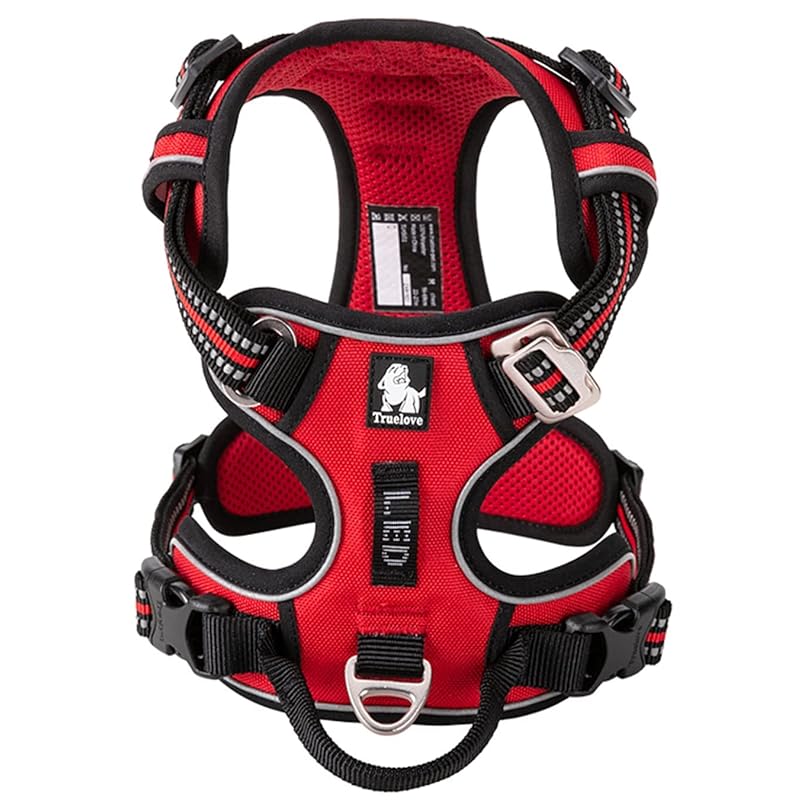 cocomall 2020新型 犬用ハーネス 犬用胴輪 ドッグ ペット用品 ハーネス 3M反射材料 訓練 ナイロン製 小型犬中型犬大型犬に向け 通気性 調節可能 (L, レッド)
