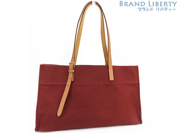 超美品エルメスエトリヴィエールエランショルダートートバッグハンドバッグボルドー赤茶キャンバスレザー063093CKN 61,050円