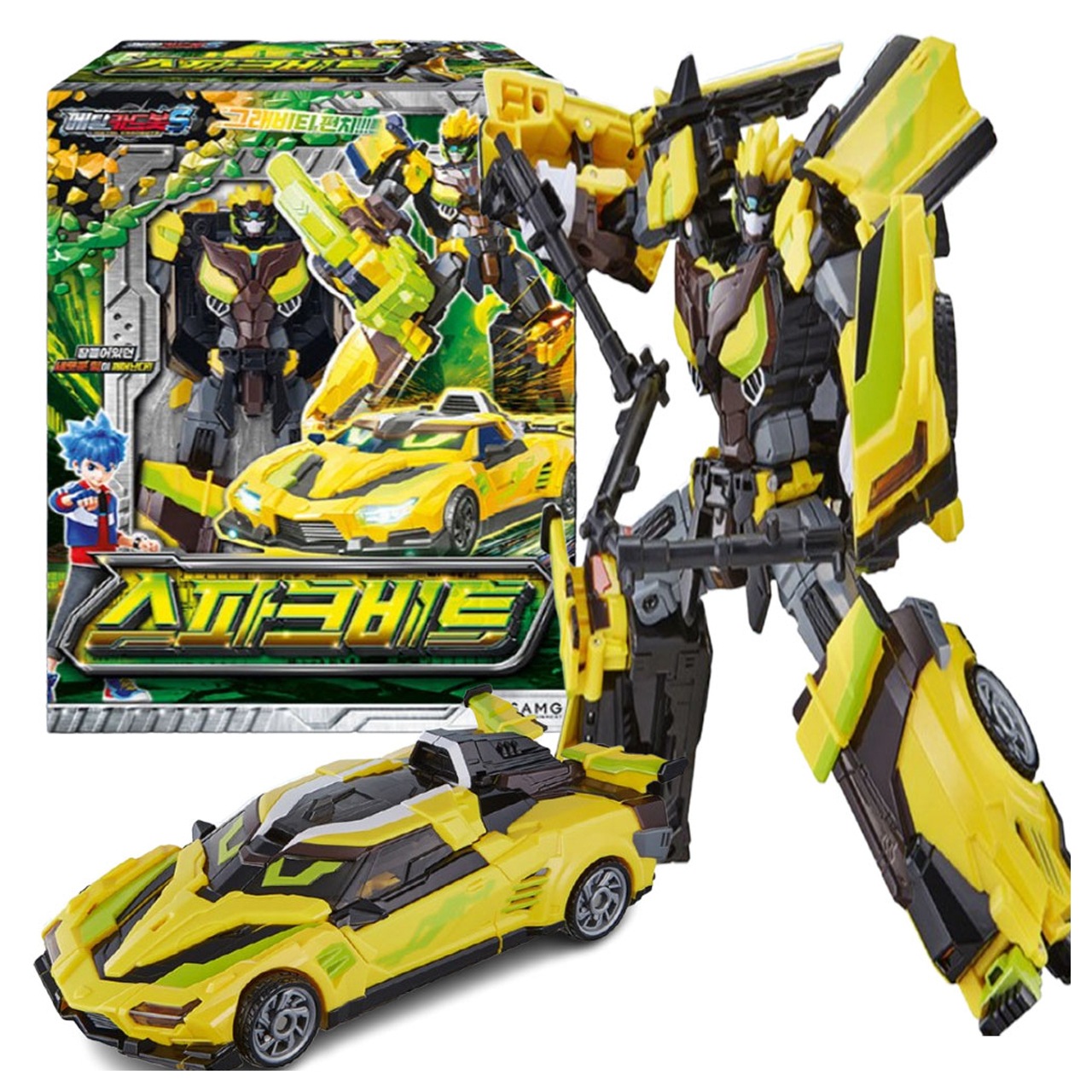 メタルカードボットS スパークビート 変形ロボットカー アクションフィギュア韓国アニメ キャラクター 子供用おもちゃ 男の子向け 4歳以上【正規品】