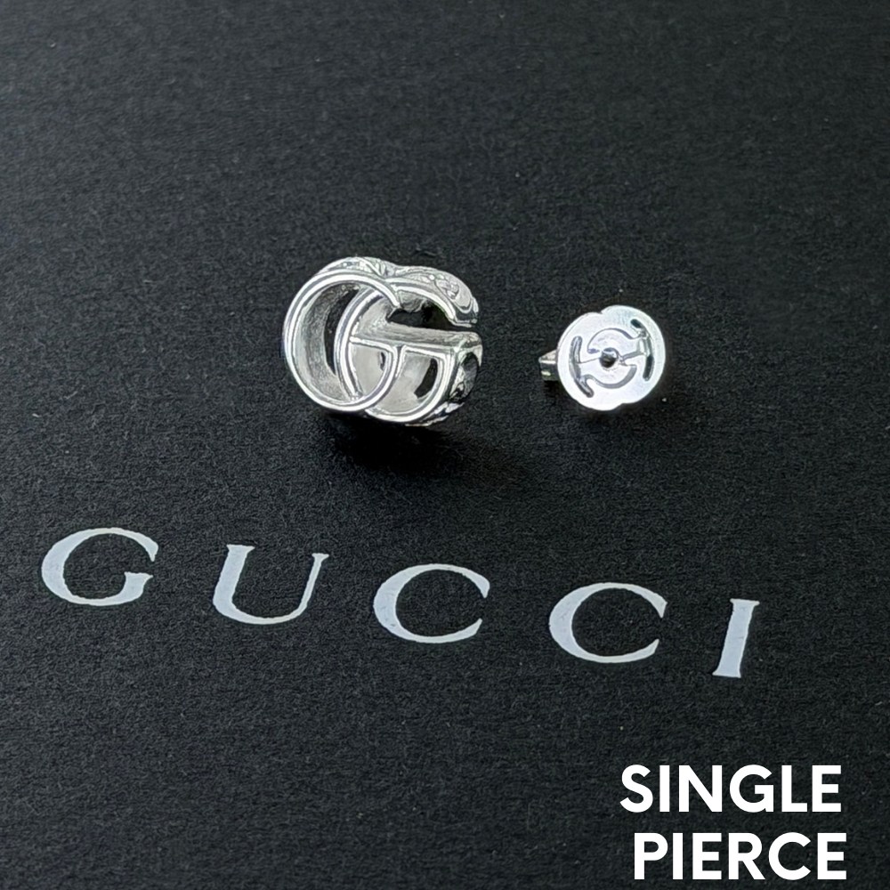 グッチ ピアス 片耳 ダブルG GGロゴ シルバー925 GUCCI メンズ レディース ユニセックス スタッズ シンプル ギフト プレゼント 誕生日 彼氏 彼女 770758 成人 卒業 入学