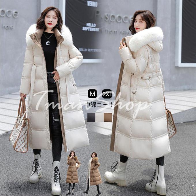 中綿コート 中綿 レディース ダウン風コート ロングコート フード付き 中綿入り 軽量 ゆったり 着痩せ スリム 防寒 防風 軽量 厚手 通学 通勤