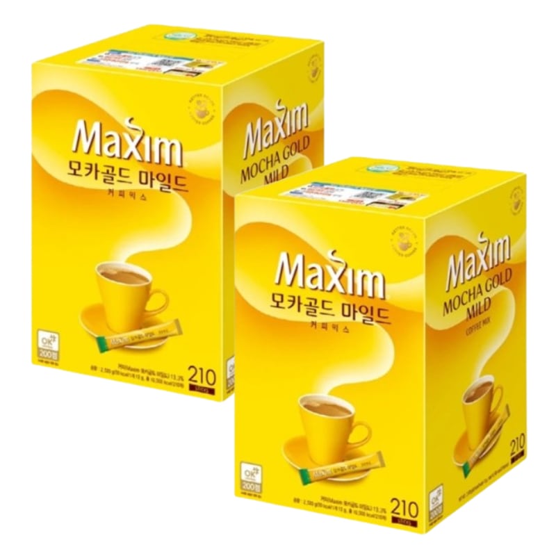 【超特大420本】モカゴールドマイルド コーヒーミックス 12g×210本×2箱セットやさしい甘さ＆マイルドな味わい韓国定番スティックコーヒー 大容量まとめ買い