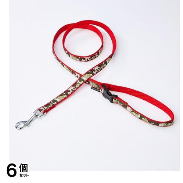 ペティオ エシカルドア 迷彩リード SS 超小型犬用引き紐 レッド 1.2m (W57785) 6個セット