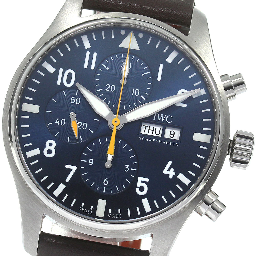 IWC SCHAFFHAUSEN IW377729 パイロットウォッチ クロノグラフ デイデイト 自動巻き メンズ 良品 保証書付き_820991【中古】