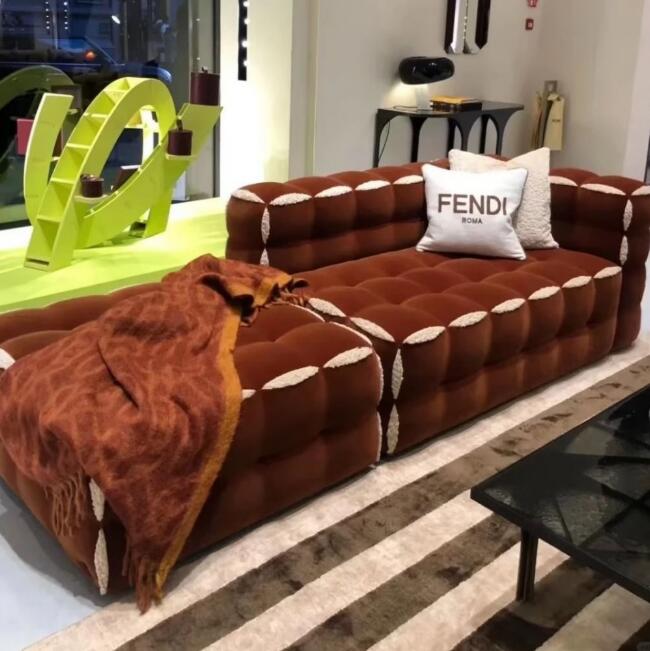 オリジナルデザイナーソファ　クリエイティブソファー　クリーム風　イタリア　モダンな高級コンビネーションソファ　モジュルソファー　ベルベットモジュールソファー　家具ソファー