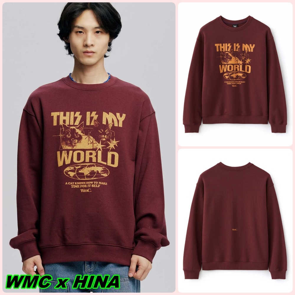 【WMC x HINA】My world sweatshirt WINE QWER
