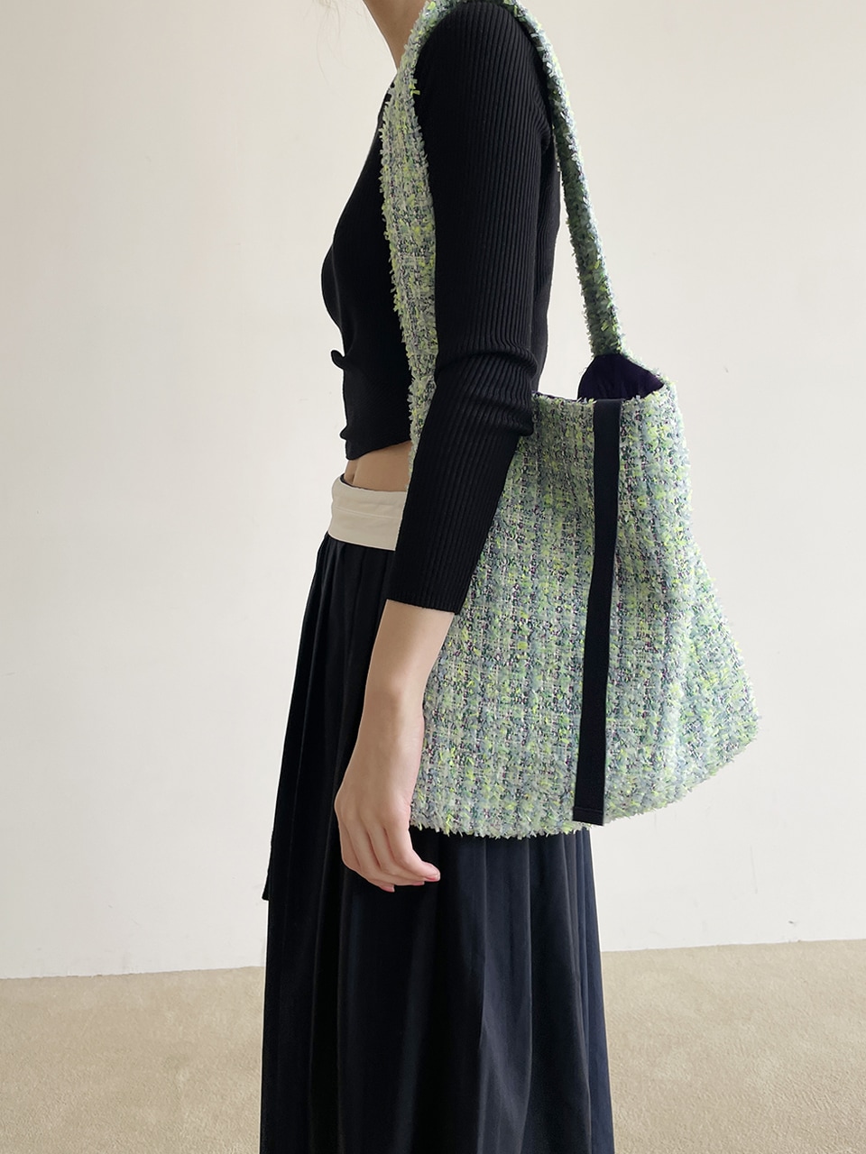Spring Tweed Padded Shoulder Bag / Mint 6,248円
