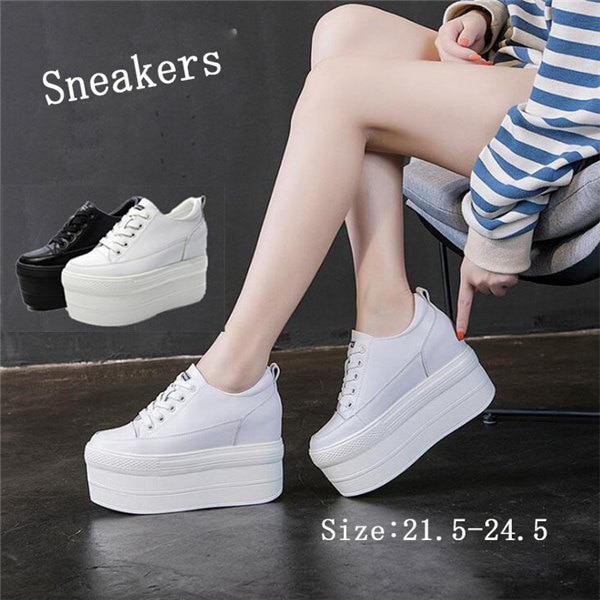 厚底 スニーカーシューズ インヒール レディース 黒 白 編み上げ レースアップ 疲れない靴 靴 シューズ 歩きやすい 21.5/22.0/22.5/23.0/23.5/24.0/24.5 di053 5,571円