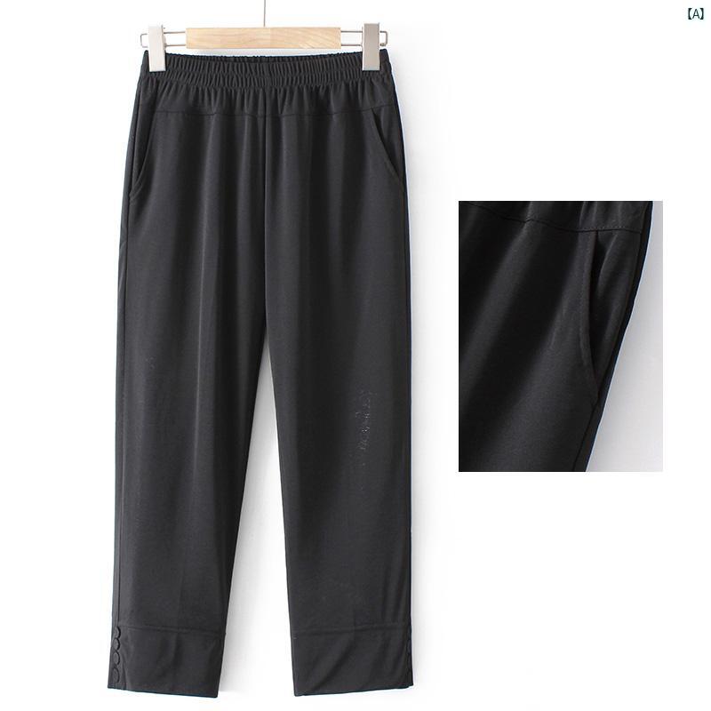 レディース ファッション おしゃれ 春夏 秋 冬 大人 上品 高級 マダム プレゼント 敬老日 おばあちゃん パンツ 夏用 薄手 クロップド ストレート レッグ歳 ハイウエスト 2666mm 丈 屋外