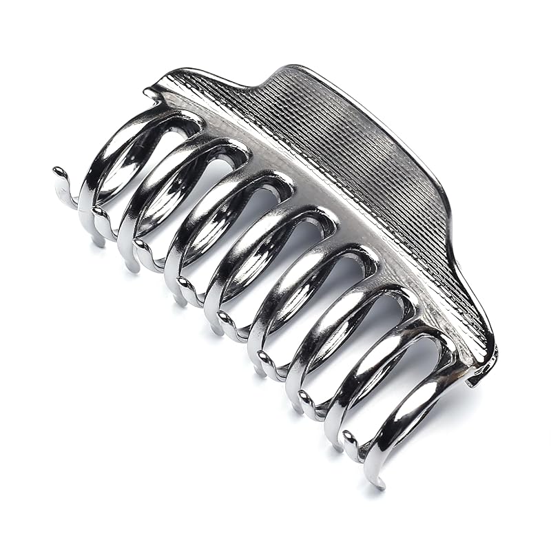 QinGoo 大きい ステンレス しっかりとまる ヘアクリップ 黑 メタル バンスクリップ ヘアアクセサリー おしゃれ レディース 韓国 1本(9*7cm, Black) 5,195円