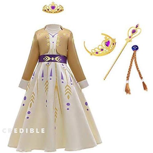 2024新作先行発売アナと雪の女王２ アナ 子供用 コスチューム プリンセス ドレス 衣装 豪華５点 セット 110 120 130 140 150　【短納期】 5,156円