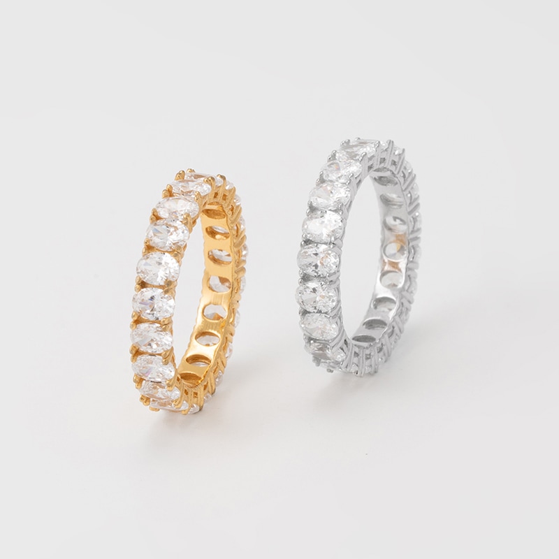 (シルバー925) 4mm オーバル エタニティ リング リング 指輪／Oval Eternity Ring