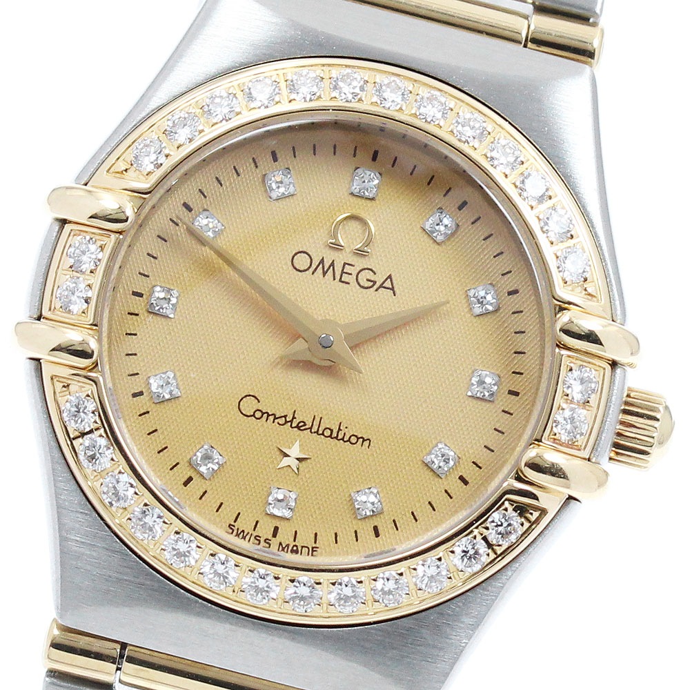 オメガ OMEGA 1267.15 コンステレーション ダイヤベゼル 12Pダイヤ フルバー クォーツ レディース 美品 保証書付き_962136【中古】