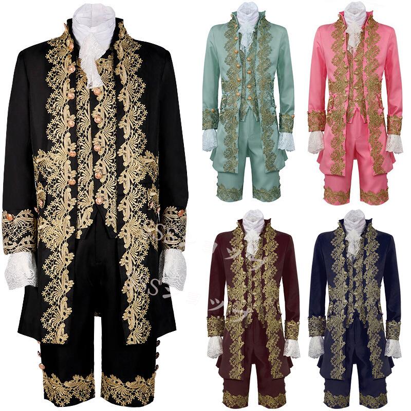 格安販売中ゴシック メンズ タキシード 中世 ヨーロッパ 貴族 コスプレ 衣装 長袖 レトロ 宮廷服 ハロウィン 仮装 大人 ルネッサンス ロングコー ト 欧米風 燕尾服 ジャケット 国王 王子 吸血