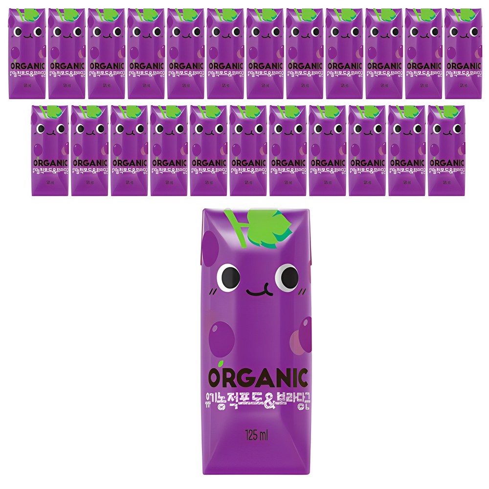 ロッテ七星飲料オーガニック赤ぶどうジュース125ml24個