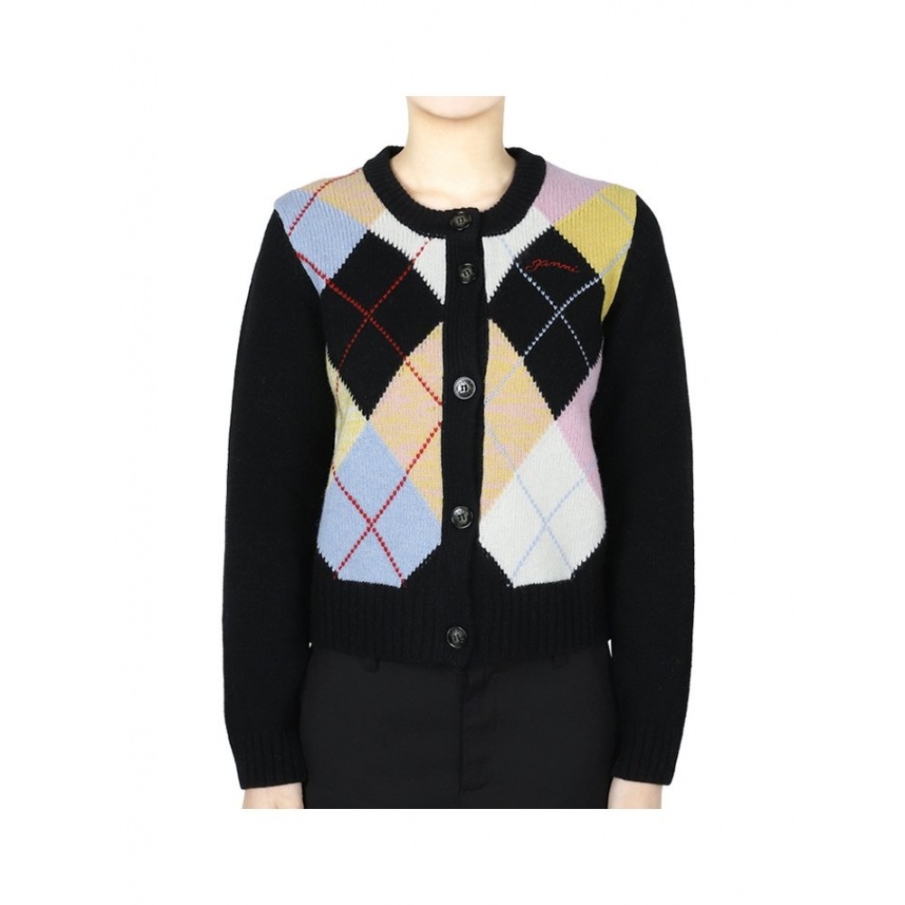 GANI 女性用ハレルクイーンニットカーディガン (ブラック) K2380 999