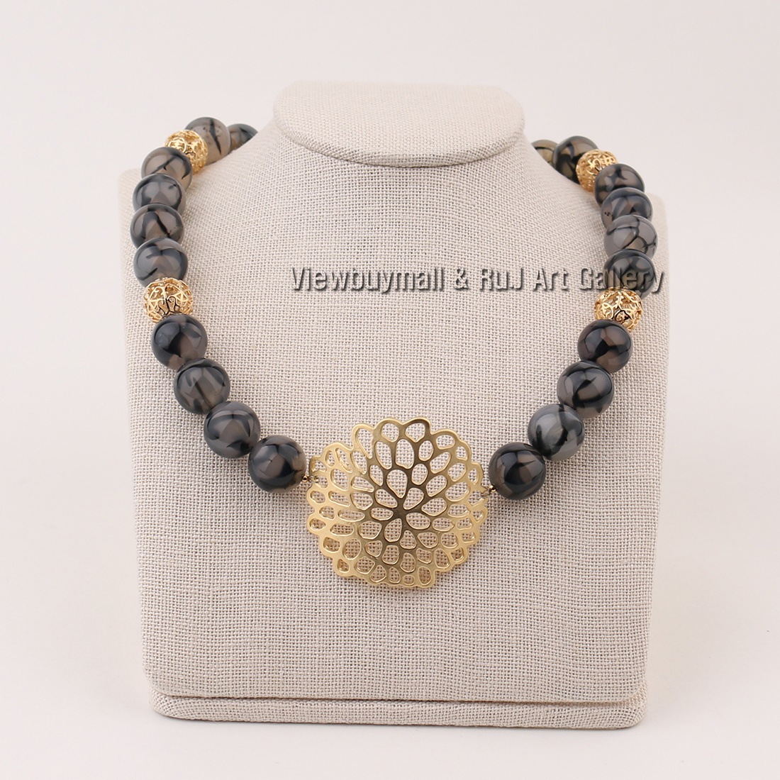 ハンドクラフト天然石ネックレスジュエリーデザイナー韓国