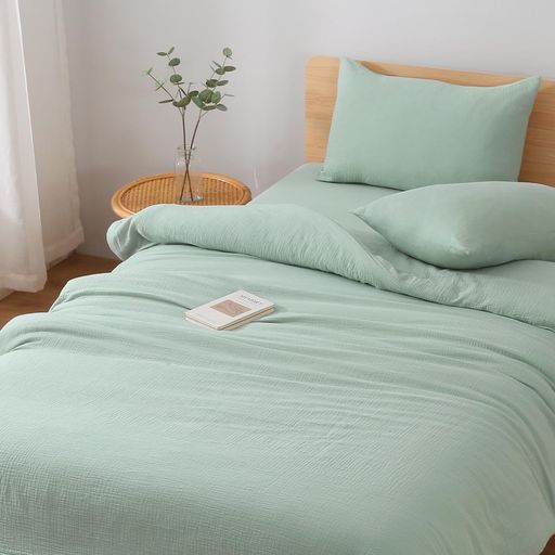 SE 掛け布団カバー シングル 綿100% ガーゼ 肌掛け布団カバー 毛布カバー 柔らかい 吸湿通気 抗菌·防ダニ ずれ防止 スナップボタン YKKファスナー 洗える オールシーズン (150X210